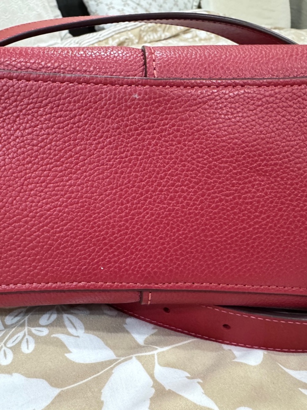 Coach Lana 24 - Pebbled Leather Mini Hobo in Deep Cherry Red with Gold Accents - Picture 10 of 12